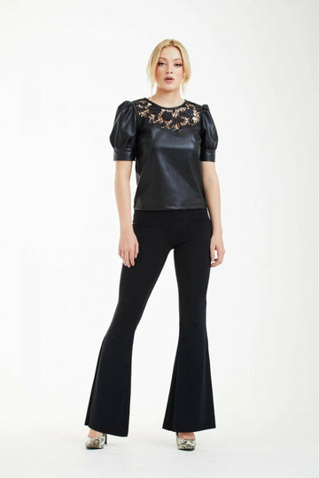 Black High Waisted Slinky Trousers Double Second